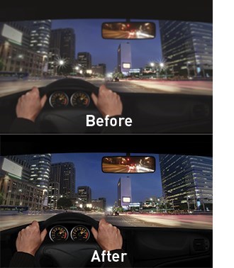 Before and after cataract treatment, night driving