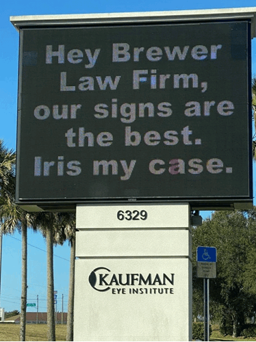 Zephyrhills Sign Wars Kaufman Eye Institute vs Brewer Law Firm